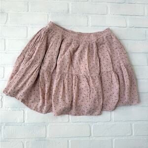 American Eagle Women's Pink Cottage Floral Print Lined Pull on Mini Skirt -sz S